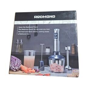Redmond JHB-218 Immersion Hand Blender Set Variable Speed 4-in-1 HB006 Open Box